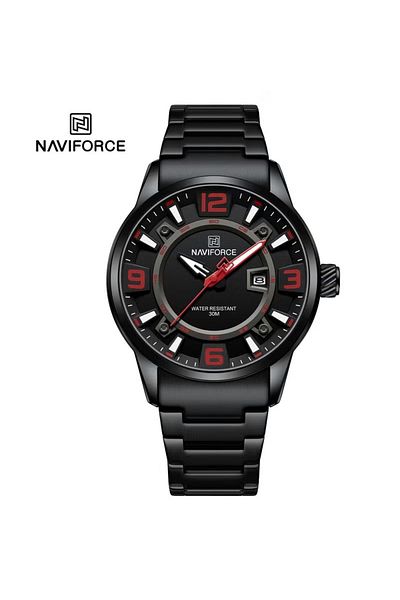 Naviforce Men's Stylish Analog Watch – Stainless Steel Strap, Waterproof, Classic Date Display