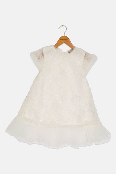 Luna Moon Toddlers Girl Sequined Party Dress, White