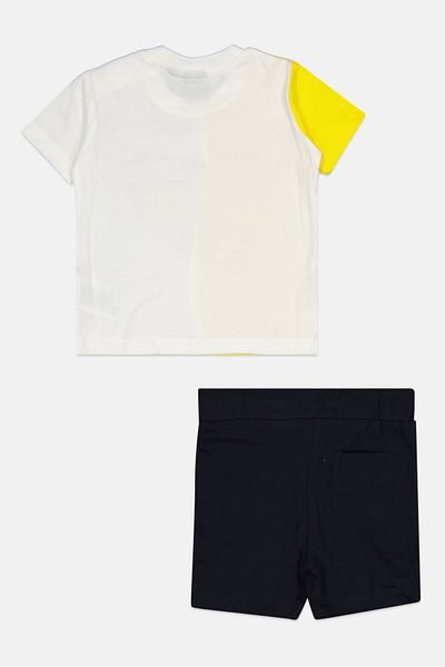 Guru 99 Toddlers Boy 2 Pieces Short Sleeve Colorblock T-Shirt And Shorts Set, Multicolor