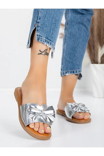 mei Women's Slippers with Low Sole 5PT9 Silver | Mei