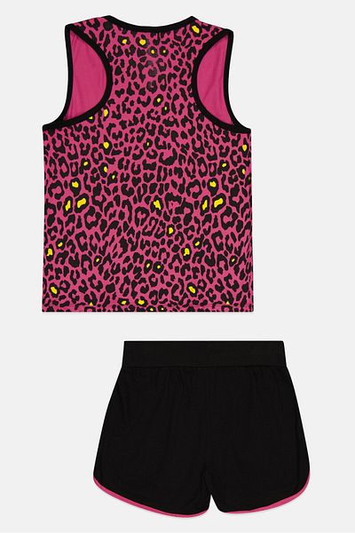 Guru 99 Kids Girl 2 Pieces Graphic Print Top And Short Set, Multicolor