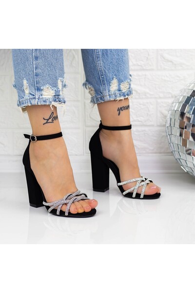 mei Sandale Dama cu Toc gros 2XKK23 Negru Mei