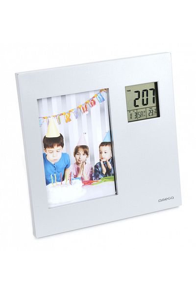 Omega Omega 542363 weather station, with digital clock, alarm and photo frame, gray