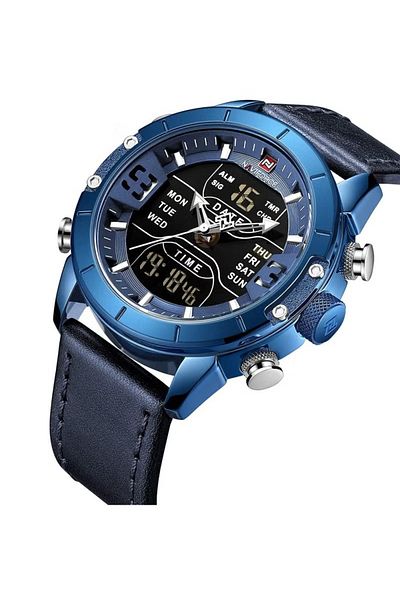 Naviforce Men's Analog-Digital Watch – Chronograph, Leather Strap, Multifunction Sports Style