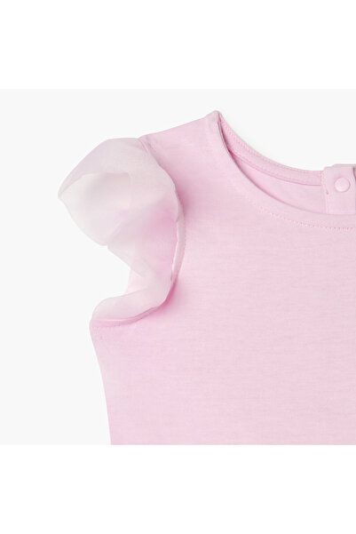 Juniors Solid Sleeveless Dress with Ruffle Detail