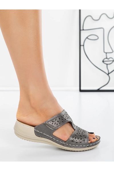 mei Women's Slippers with Low Sole 5XJ38 Grey | Mei