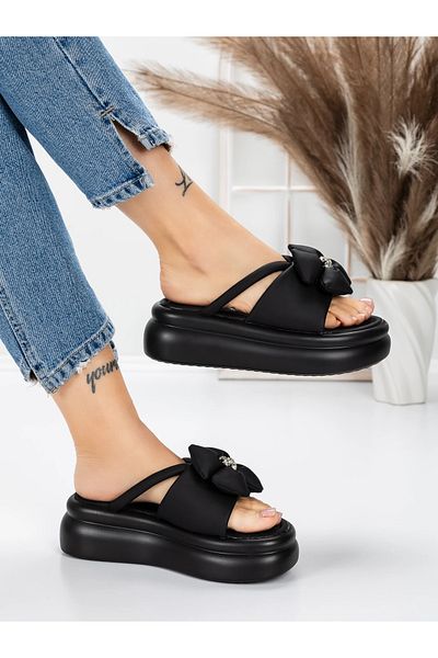 mei Women's Platform Slippers 8570 Black | Mei