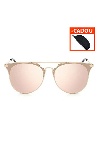 REDz Accessories Sunglasses, Unisex, Retro Eclipse Model, UV400 Protection, Pink/Rose-Gold