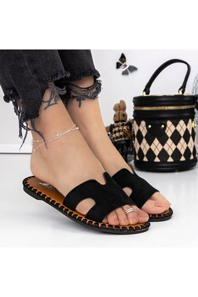 mei Women's Slippers with Low Sole 3BL3 Black | Mei