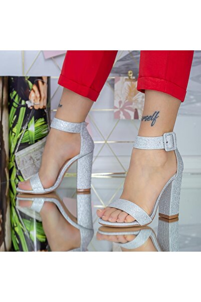 mei Γυναικεία Σανδάλια με Χοντρά Τακούνια XKK161F Ασημί (C12) Mei