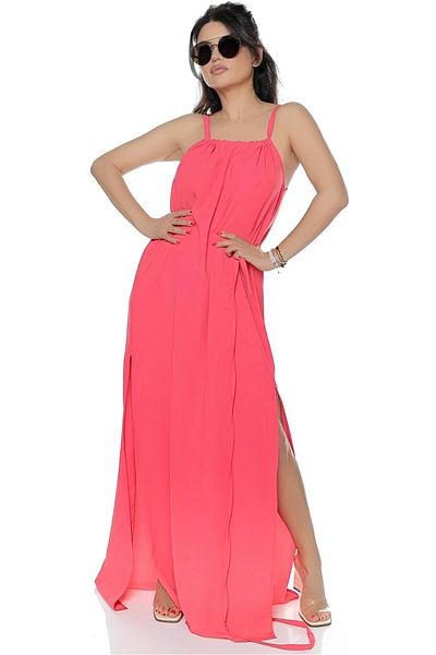 Helen Boutique Long, loose summer dress "Sarah" with adjustable straps and removable drawstring