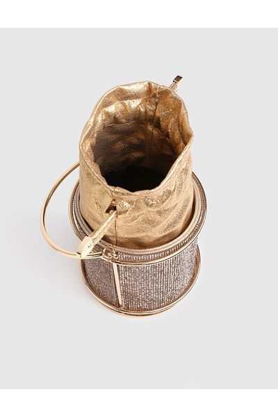 İLVİ Doolin Gold Color Stone Women's Portfolio Bag