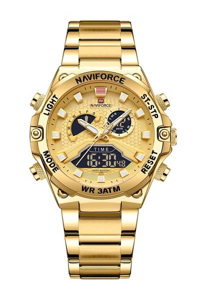 Naviforce Men's Analog – Stainless Steel Strap, Water Resistant, Chronograph & Date Display