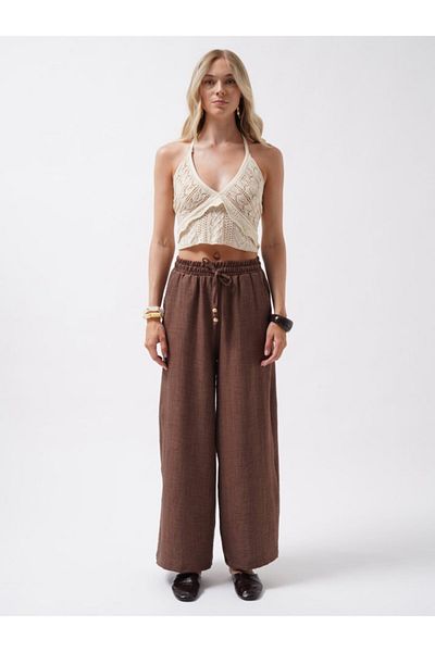 COTTONLAB Accessory Detail Linen Trousers