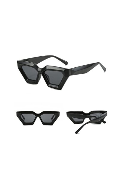 REDz Accessories Geometric Sunglasses, Futuristic Design, UV400 Protection, Black