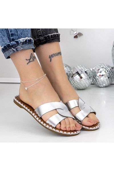 mei Women's Slippers with Low Sole 3BL2 Silver | Mei