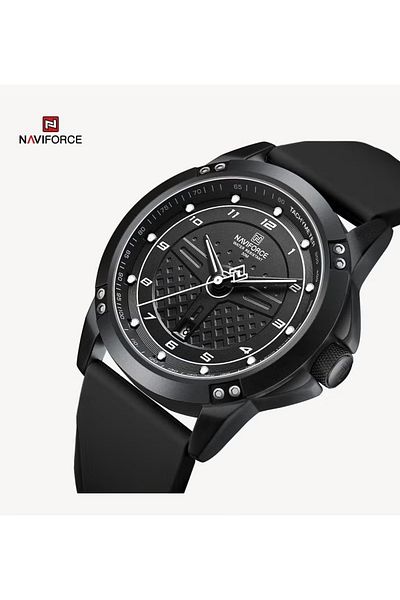 rexa Stylish Mens Sports Watch with Black Dial Black Silicone Strap Quartz Movement Analog Display