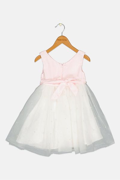 Luna Moon Toddlers Girl Two Tone Party Dress, Multicolor