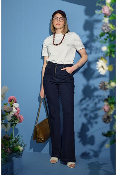 Fatma Atasoy Flare Navy Blue Jean