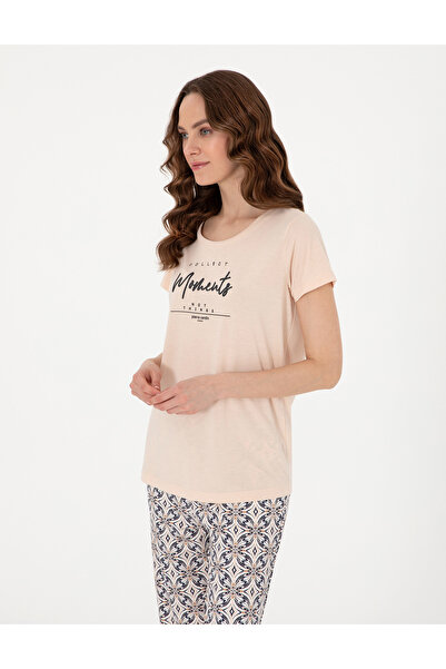 Pierre Cardin Set pijama Capri cu mâneci scurte bej 50319041-VR011