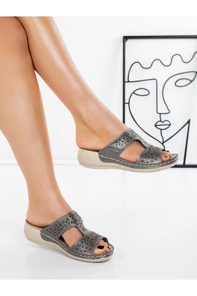 mei Women's Slippers with Low Sole 5XJ38 Grey | Mei