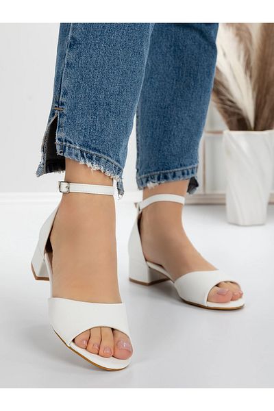 mei Women's Sandals with Thick Heels 3HXS65 White | Mei