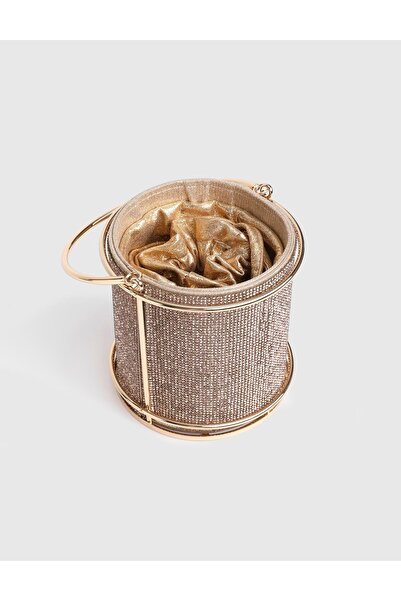 İLVİ Doolin Gold Color Stone Women's Portfolio Bag