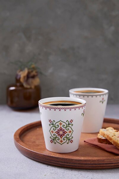 Kütahya Porselen كوب قماش على شكل عظمة 2 قطعة