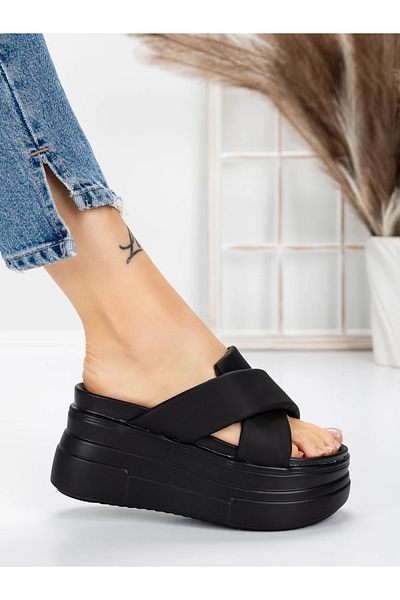 mei Women's Platform Slippers 8325 Black | Mei