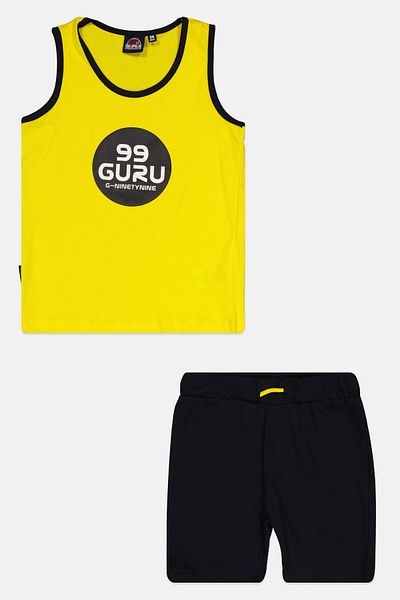 Guru 99 Toddlers Boys 2 Pieces Graphic Print Top And Bottom Set, Multicolor