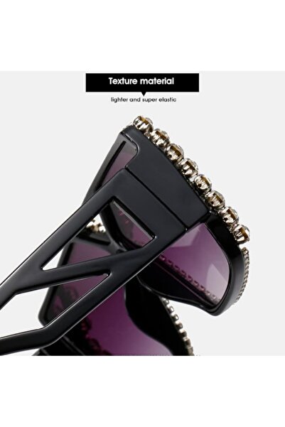 REDz Accessories Geometric Sunglasses, Glam Lux Style, UV Protection, Purple Lens