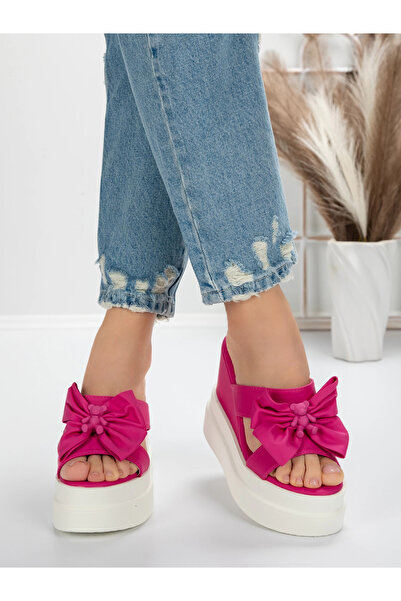 mei Women's Platform Slippers 5WL36 Peach | Mei