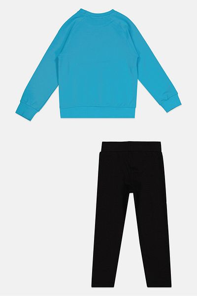 Guru 99 Kid Girl 2pcs Crew Neck Long Sleeves T-Shirt And Pant Set, Multicolor