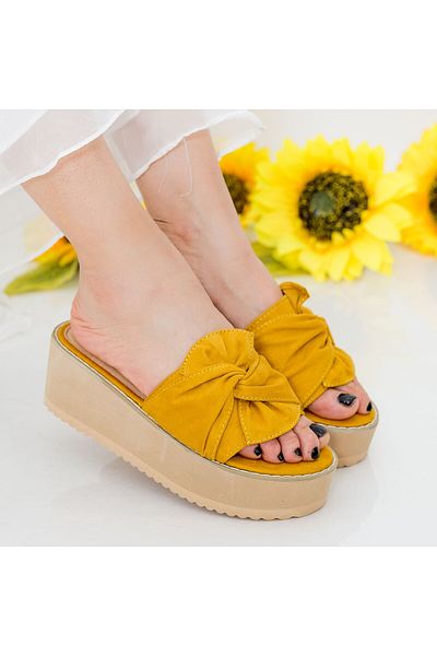 mei Women's Platform Slippers CZMY1 Yellow (C06|000) Mei