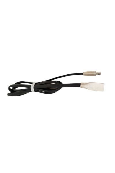 OEM MicroUSB charging-syncing cable, metal-coated plugs, black