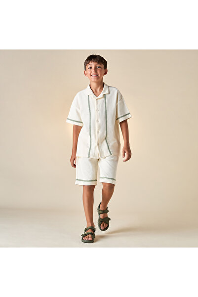 Juniors Embroidered Shirt and Shorts Set