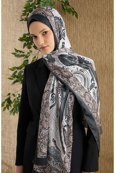 Fatma Atasoy Zenia Smoked Voile Silk Shawl