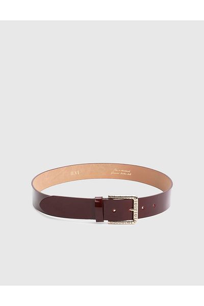 İLVİ Cle Patent Leather Claret Red Women's Belt