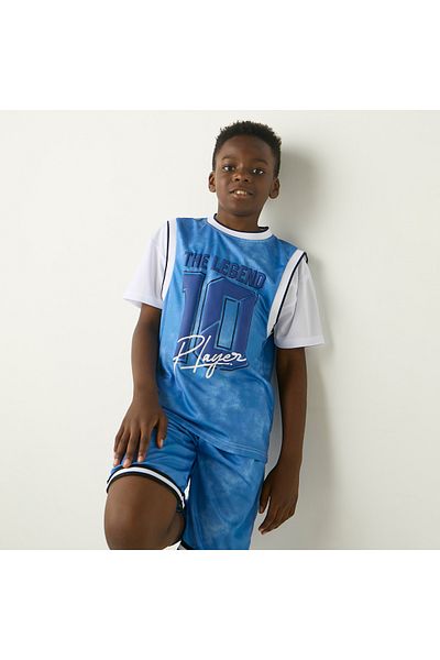 Juniors Varsity Print Cotton T-shirt and Shorts Set