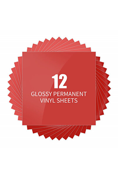 Lya Set of 12 Lya Vinyl self-adhesive films, vinyl, red, 30 x 30 cm