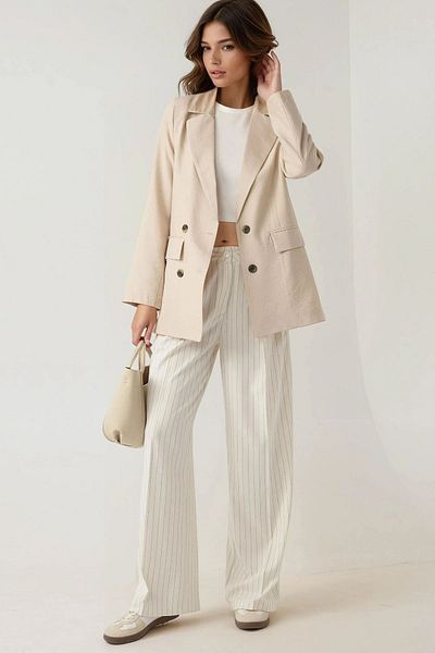 Hiccup Striped Wide Leg Pleated Palazzo Pants
