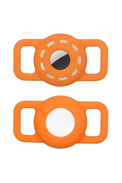 REDz Accessories Airtag Holder, Attach to Collar or Backpack, Silicone, Orange