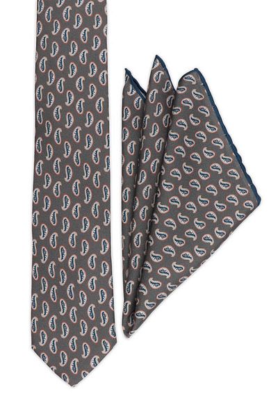 Bursa İpek Smoked Patterned Silk Tie Set
