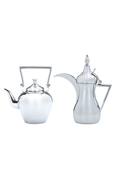 Generic طقم دلة من سليمان ستيل، معرض السيف، قطعتان، سعة 1.41 لتر - فضي