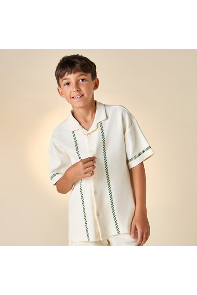 Juniors Embroidered Shirt and Shorts Set
