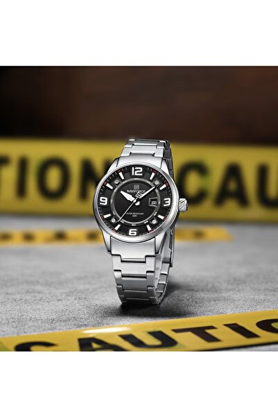 Naviforce Men's Analog Watch – 43mm Stainless Steel Strap, Date Display, Classic Waterproof Design
