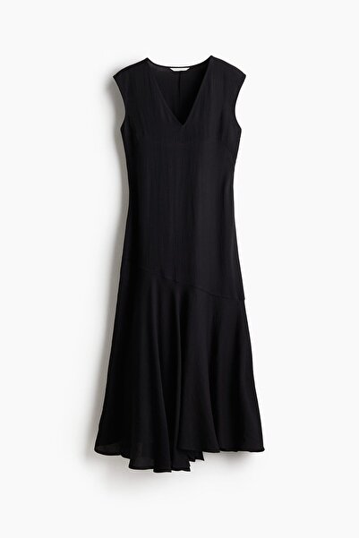 H&M V Yakalı Saten Elbise