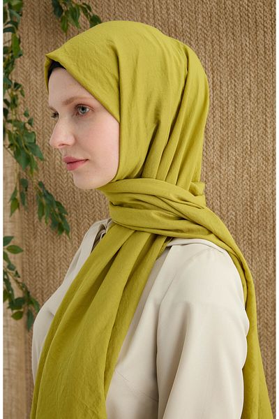 Fatma Atasoy Cotton Oil Green Aerobin Shawl