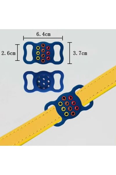 REDz Accessories Airtag Holder, Attaches to Collar or Backpack, Silicone, Blue and Multicolor