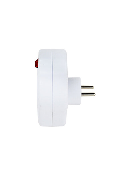 OEM Double socket adapter, 3680W, 16A, grounding, with USB-C and USB-A charging port, 5V, 2.4A, max 12W